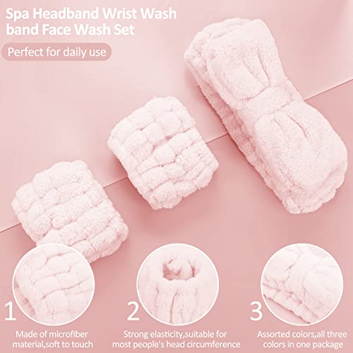 Wllhyf 3 pcs spa Pátira de faixa para a cabeça Washband conjunto