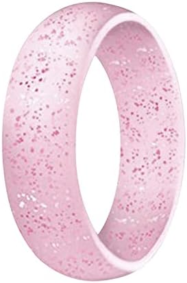 Anel de silicone de 5,7 mm de largura anel de ioga anel esportivo anel de pérola Série de anel de silicone brilhante Ring
