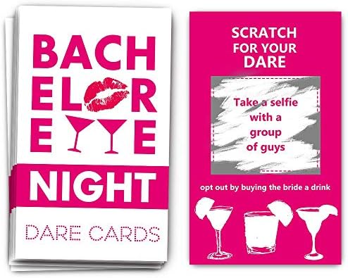 40 Bachelorette Party Drinking Game Dare Card - Bachelorette Scratch Off Cards - Perfeito para meninas Night Out Atividade, chuveiros de noiva, festas de noiva, festa de menina - Bachelorette Night Dare Card - 40 folhas
