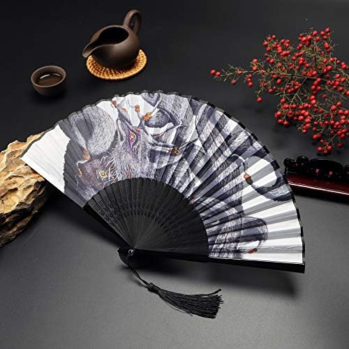 Fãs dobráveis ​​da PFCA Manga de seda portátil para proteção para mulheres perfume bambu chinês/japonês para dança de dança