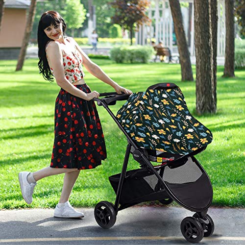 Tampas de assento de carro de bebê de flor bonito floral - capa de carrinho de carrinho de cadeira alta, dossel de carro de carro