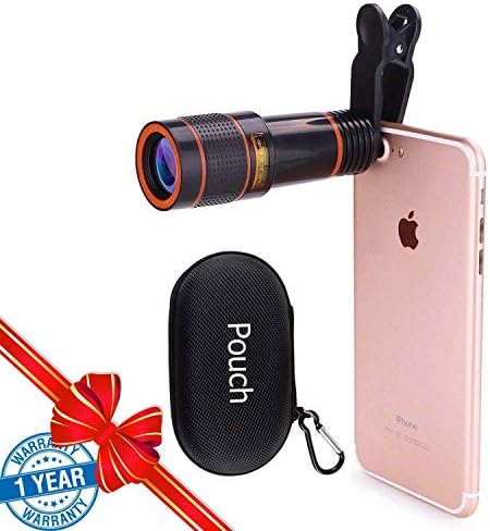 Lente da câmera de telefone celular, seteka 12x telefoto clipe universal na lente HD compatível com iPhone 12/11 pro max x xs max xr/8/7/6/6s, samsung, android e smartphone com caixa de viagem