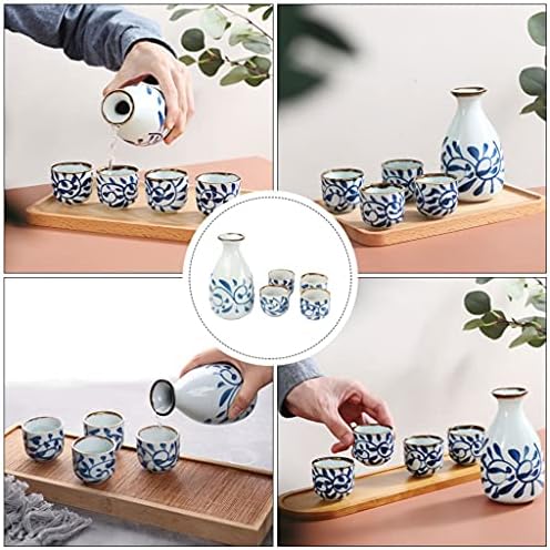 Wywwwdxf 1 Conjunto de armazenamento de cerâmica Sake Pote Japanese de vidro de vidro de cerâmica japonês Pote e