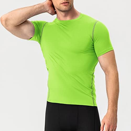 Camisas atléticas de masculino compressão de camiseta executa