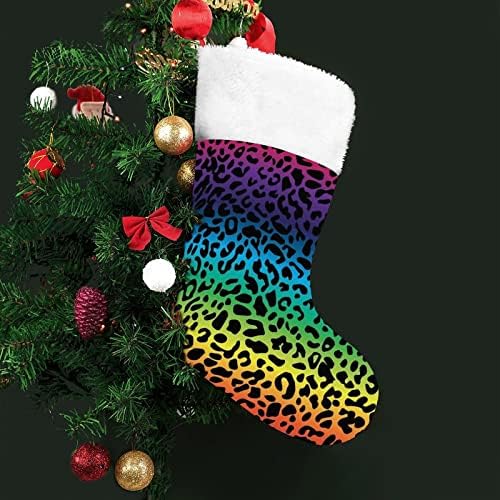 Colorido Christmas de leopardo pendurado meias
