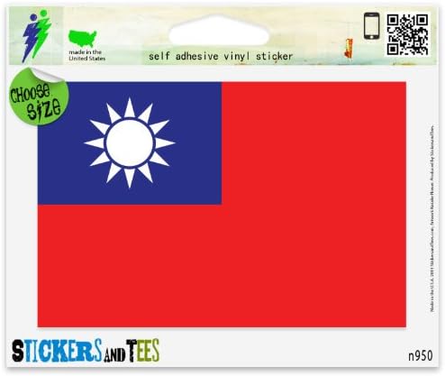 Taiwan National Flag Vinyl Car Window Window Adesher 3 x 2