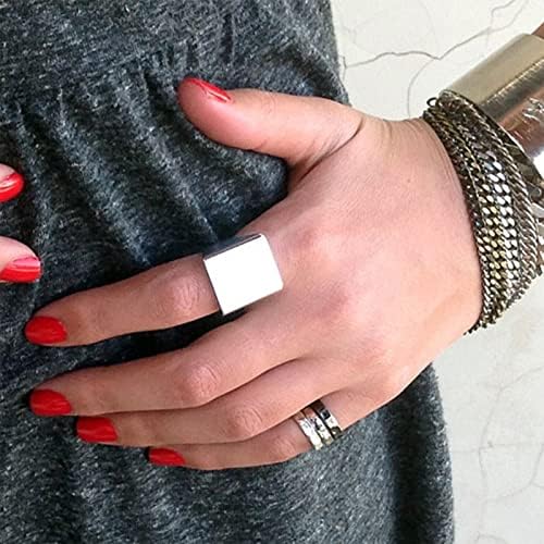 2023 Novo Ring Square Ring Gold e Silver Fashion Street Punk Ring Square Ring Gift for Friends Rings for Boy