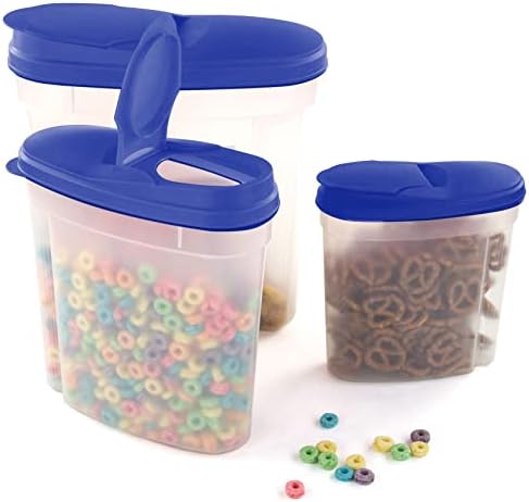 Dispensadores de cereais de plástico em casa Lexi 3 PC Conjunto - BPA Free Plástico de armazenamento de alimentos Recipientes - Armazenamento de alimentos secos Aeronaves