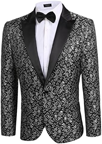 Coofandy Men Blazer Floral Blazer Jacket Dinner Party Fest Wedding Tuxedo elegante