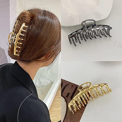 Semata 2pcs clipes de cabelo de metal brilhante para mulheres, clipes de cabelo de metal grande para cabelos grossos e cabelos finos