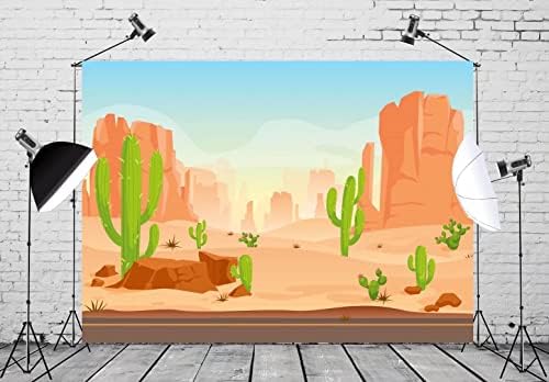 BELECO 5x3ft Fabric desenho deserto cacto cenário Wildwest Desert Road Road Sand Dunes Photografia Antecedentes de