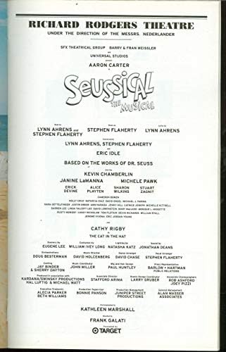Seussical, Broadway Playbill + Cathy Rigby, Aaron Carter, Kevin Chamberlin, Janine Lamanna, Michele Pawk, Eric Devine