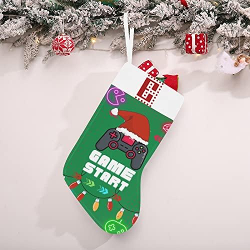 MONOGRAMA DO MONOGRA DE NATAL STOCK com jogo de videogame Início e letra E 18 polegadas grandes verde e branco com inicial