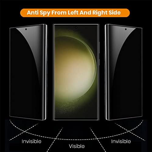 Protetor de tela de privacidade fosco de pacote AUPHOE para Galaxy S23 Ultra com 1 Pacote de lente de câmeras de vidro temperado