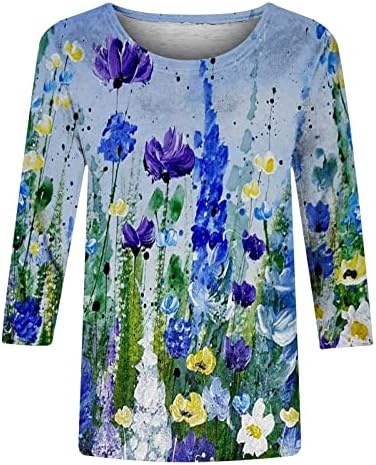 Camiseta floral de impressão floral feminina