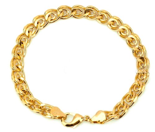 SOPO 18K Amarelo em ouro ângulo de corrente cheia de ouro para mulheres 7,5 mm