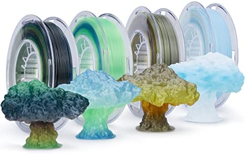 Filamento da impressora 3D ZIRO, filamento translúcido de PLA 1,75 mm, filamento de arco -íris multicolor
