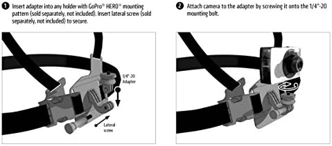 Arkon GoPro Hero Mount Connection com Adaptador de montagem de 1/4 polegada de 20 câmeras