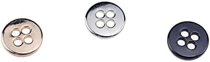 Tighall 60pcs 4 orifícios de metal redondo botões de costura, 0,39 polegadas de diâmetro vários botões pequenos para artesanato de