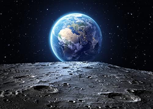 BELECO 9x6ft Fabric Space Space cenário Universo Fotografia Passo -pano de fundo Earth Moon Surface NASA Planet estrelado