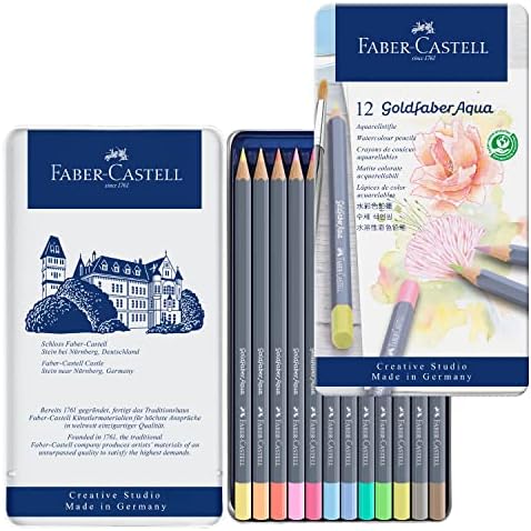 Faber -Castell Creative Studio Goldfaber Wood Cased Color Lápis - Tinta de 12 cores
