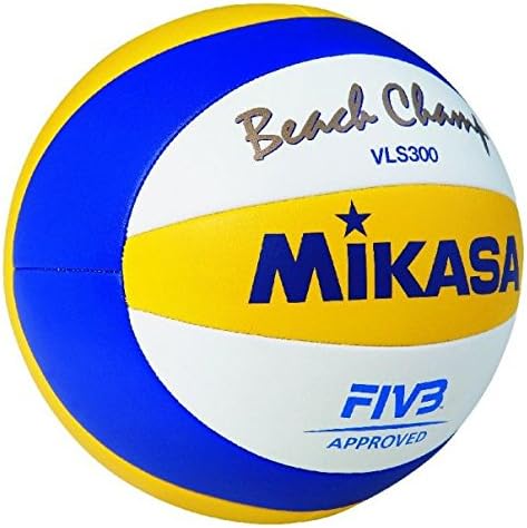 Mikasa VLS300, Campeão da Praia - Bola Oficial de Game do FIVB, Azul/Amarelo