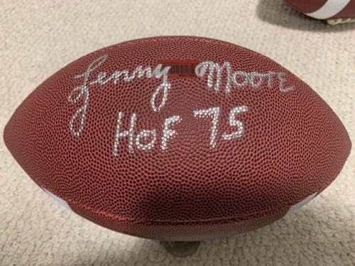 Raymond Berry+Lenny Moore assinou o futebol de tamanho grande+Coa Baltimore Colts - Bolsas de futebol autografadas