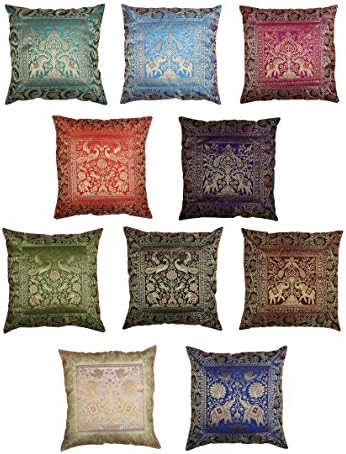 Rajrang trazendo Rajasthan para você capas de travesseiros étnicos conjunto de 10 almofadas de sofá de sotaque de