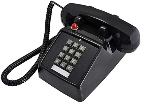 Telefone rotativo retrô de pdgjg, botão de pressão. Telefone preto antigo, telefone do hotel para casa e