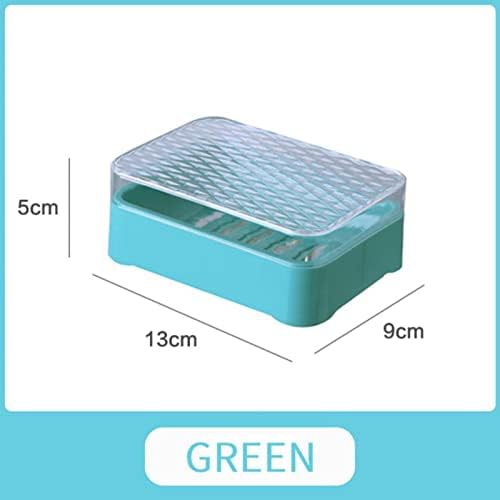 Sabão Soone Plástico Sabolador portátil Soop Save Sapat Box Case Soap Soap com capa para chuveiro de banheiro Campo ao ar livre, verde