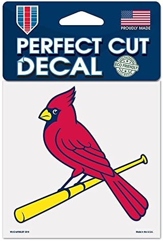 WinCraft MLB St. Louis Cardinals 93898010 Decalque cor de corte perfeito, 4 x 4, preto
