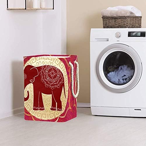 Indomer elefante indiano com mandalas 300d Oxford PVC Roupas impermeáveis ​​cestas grandes cestas de roupa para cobertores Toys no quarto