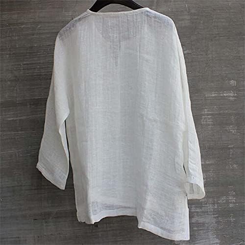 Tops de linho de algodão para homens mulheres Comfort Comfort Vil Liep Fit Fit Sanve Slave Summer Yoga Beach Camisetas