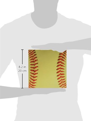 3drose LLC 8 x 8 x 0,25 polegadas mouse pad, softball close up fotografia impressão amarela e vermelha macia bola para fãs