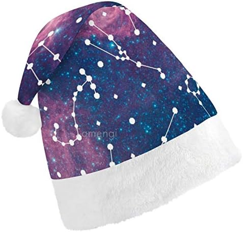 Chapéu de Papai Noel de Natal, Espaço de Constelação Chapéu de Férias de Xmas para Adultos, Unisex Comfort Hats de Natal para