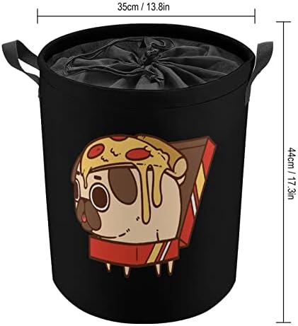 Pug Puppy Burrito Pizza Pizza Cesta de Lavanderia com Sacos de Armazenamento de Lavanderia de Lavanderia para Travel em casa