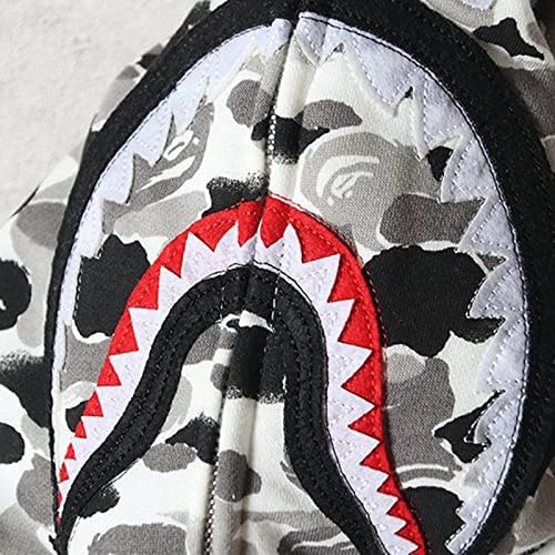 Baonmy Shark Jaw Camo Capuz do capuz Men Men Full-Zip Capuz Sweatshirt para homens Mulheres