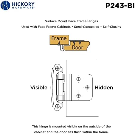 Hardware de Hickory P243-BI 3/8 polegadas de superfície de deslocamento ALGULAÇÃO AUTOMENTO, FERRION BLACK