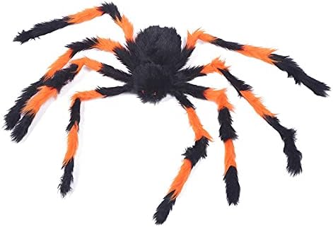NC Halloween Props Spider, Fake Spider adereços, terrível aranha de Halloween, adequado para casas mal -assombradas, decoração de Halloween, festas de casa interna de Halloween, Festas de Flores de Flores de 150 cm