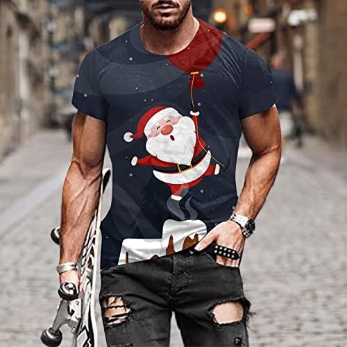 Camisas de Natal de Wybaxz para homens homens outono de inverno casual manga curta de Natal 3d tamis de moda impressa