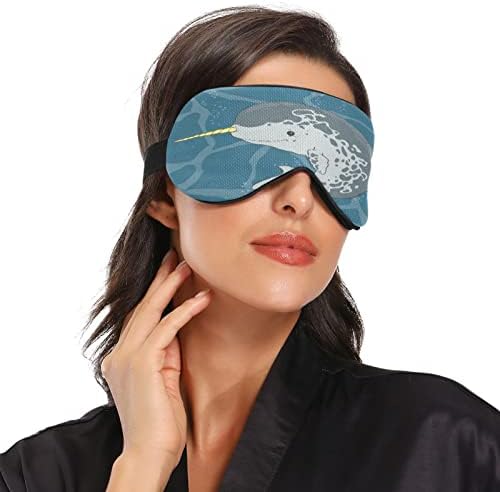Xigua Unicorn Narwhal Sleeping Eyes Mask com alça ajustável, Blackout respirável confortável para dormir máscara para