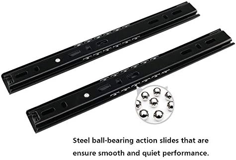 GLE Um par de black metal silencioso rolamento de espreguiçadeira completa 3 slide de gaveta de seção, montagem lateral