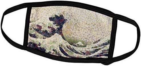 3drose taiche - decoupage - paródia de belas artes - a grande onda de melão de melão depois de hokusai - máscaras faciais