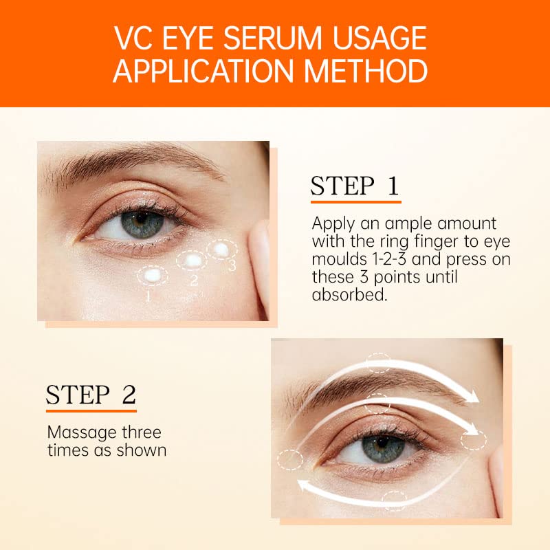 Redução rápida Creme para os olhos Vitamina C Creme para os olhos Brinkles Sacos de oculares Gristos escuros e inchaço, soro anti envelhecimento para homens Mulheres