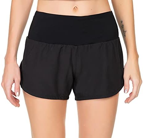 Kcutteyg Shorts de corrida para mulheres com liner alta cintura