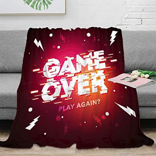 Teens gamepad cobertor, jogo de videogame de videogame mode gamepad em um cobertor quente, flanela fleece manta 60x80inch