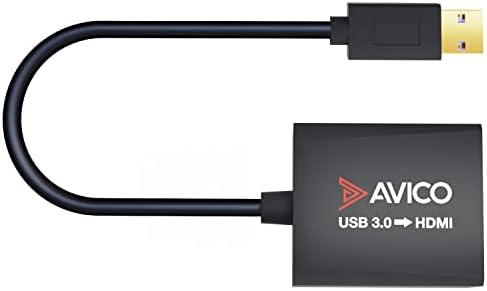 ADAPTOR AVICO USB 3.0 para HDMI - 1080p 60Hz - para PCs, monitores, TVs, projetores, etc.