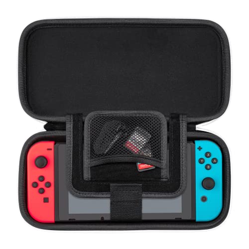 PDP Gaming Switch oficialmente licenciado Switch Slim Deluxe Travel Case - OLED Edition - Proteção Hardshell - Couro vegano protetor - Black/White - Nintendo Switch