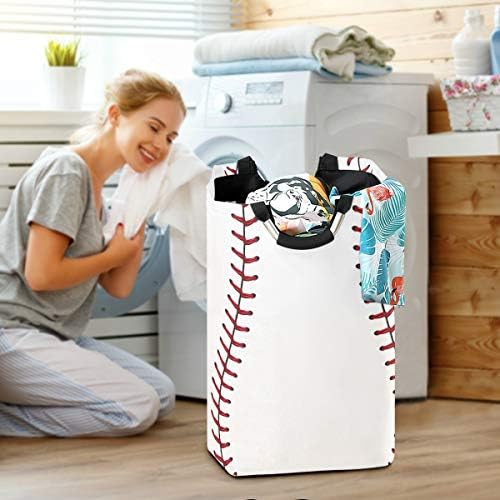 22,7 Lavanderia de lavanderia dobrável Organizador de cesta de lavanderia de beisebol grande com maçaneta cesto de roupas dobráveis