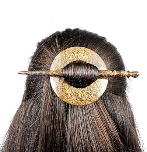 Nagina International Premium Vintage Pins de xale de madeira polido e polido | Barretas de cabelo e clipe de cabelo |